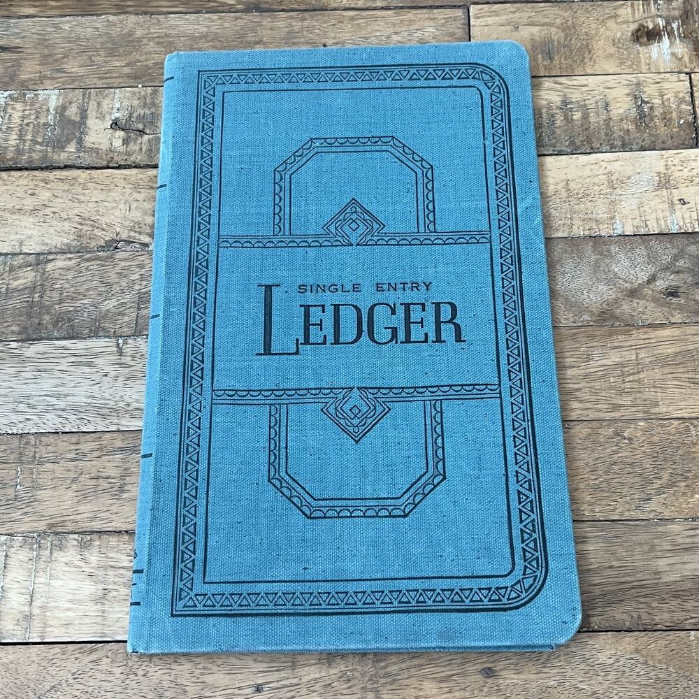 Vintage Vernon Single Entry Ledger Book #476 SEL 150 Cyan Color